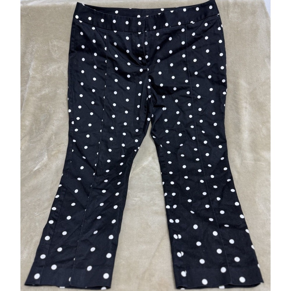 Women's Worthington Modern Fit Black white Capri Pants‎ Size 14 Slim fit polka